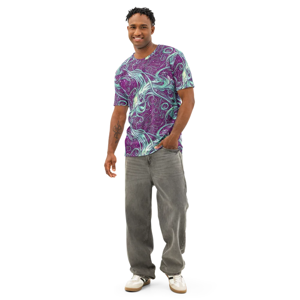 Temple Swirls on Men's Cotton Crew Neck T-Shirt — Front