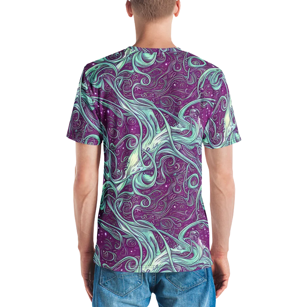 Temple Swirls on Men's Crew Neck T-Shirt — Back