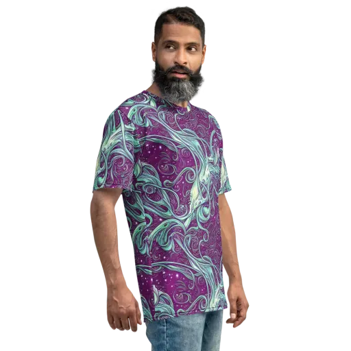 Temple Swirls on a Men's Crew Neck T-Shirt