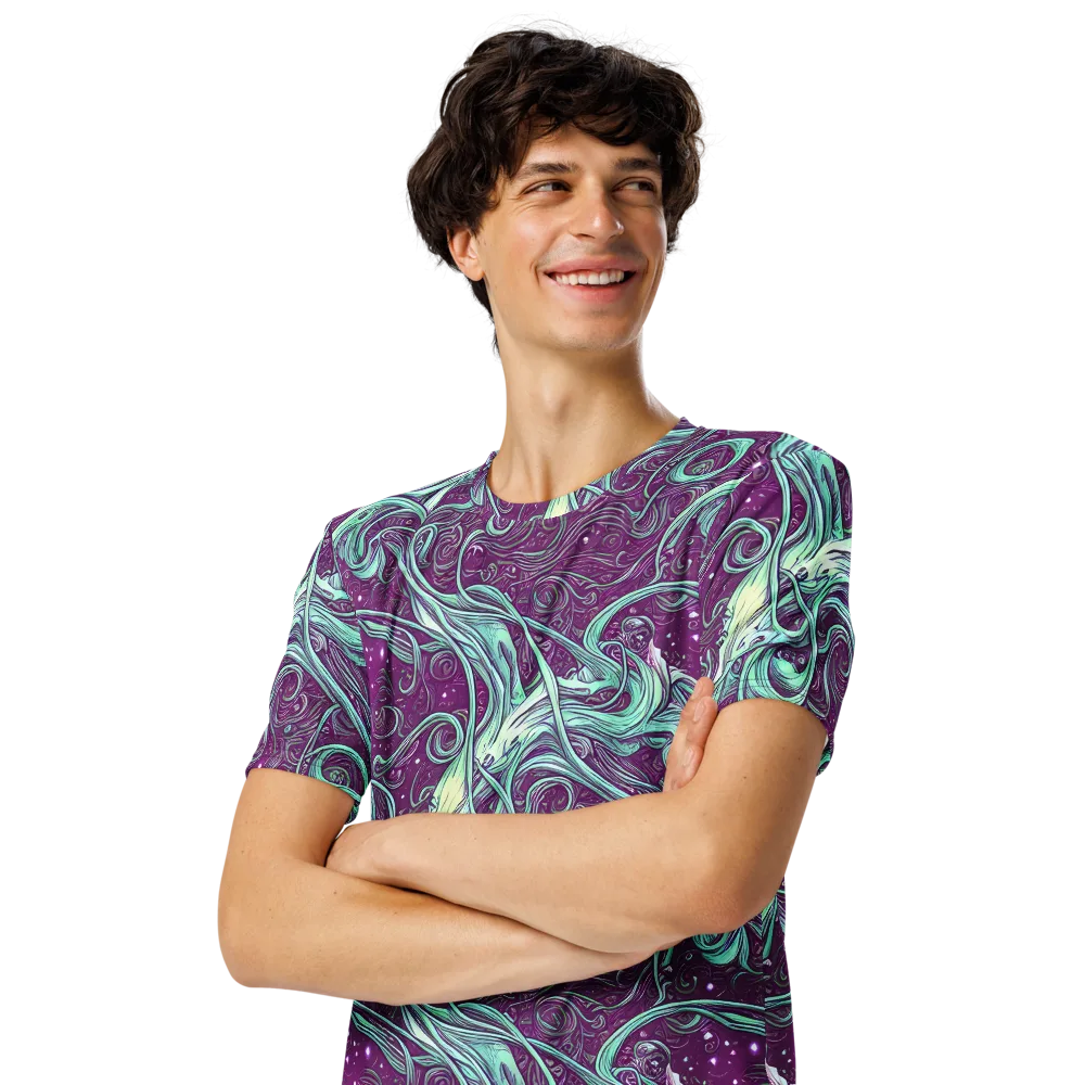 Temple Swirls on Men's Crew Neck T-Shirt — Left Front