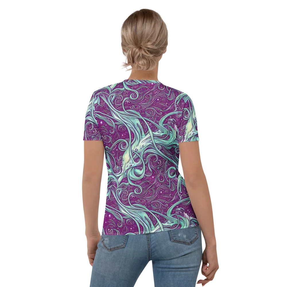 Temple Swirls on Women's Crew Neck T-Shirt — Back
