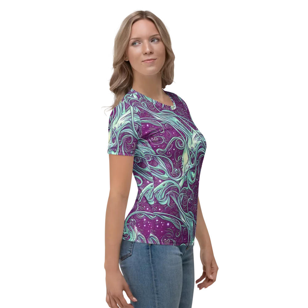 Temple Swirls on Women's Crew Neck T-Shirt — Right