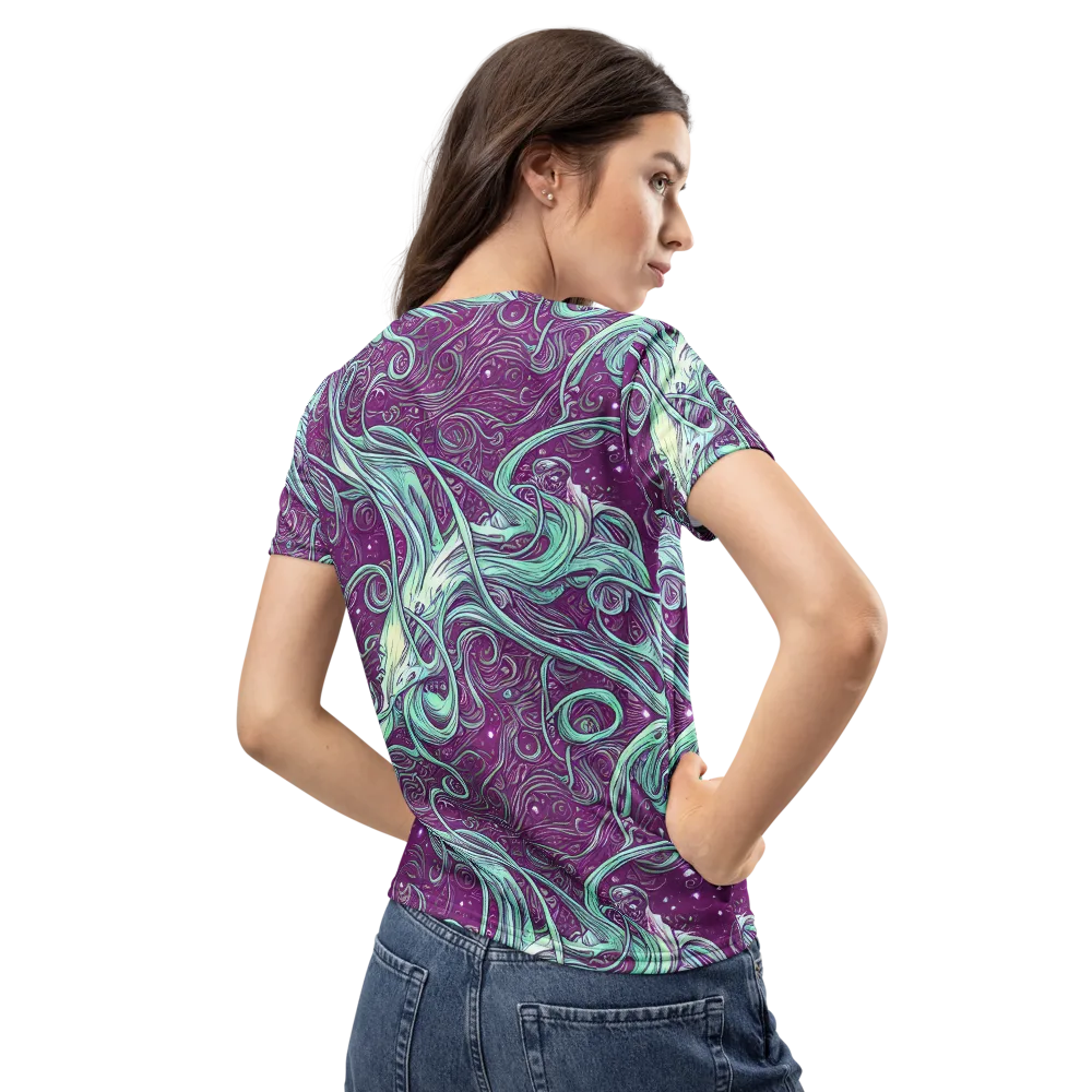 Temple Swirls on Women's Crew Neck T-Shirt — Back