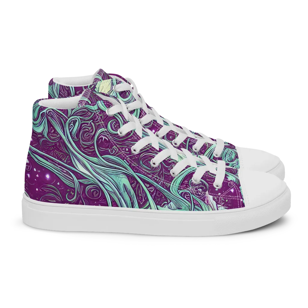 Temple Swirls on Women's High Top Canvas Shoes — Right