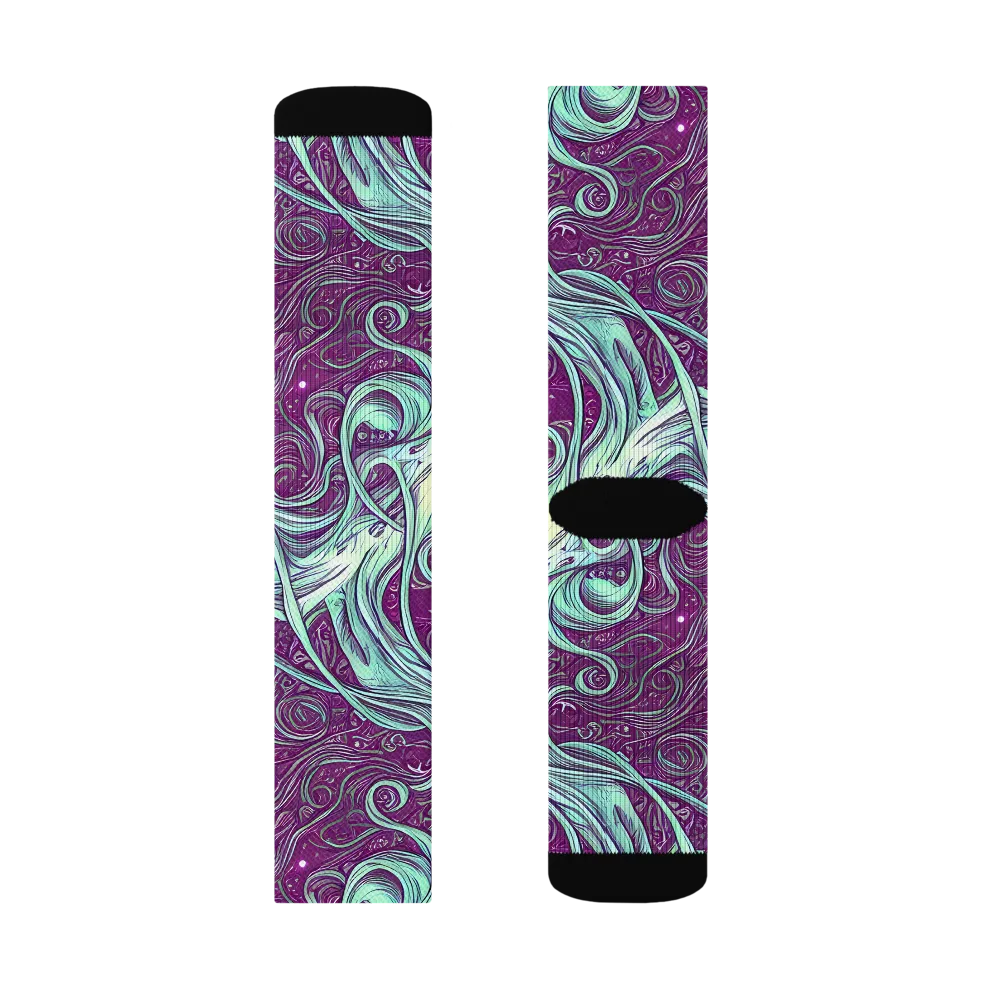 Temple Swirls on Socks — Left Sock