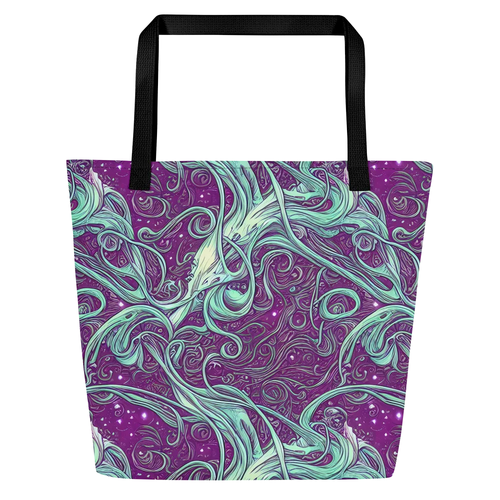 Temple Swirls on Large Tote Bag W/ Pocket — Front