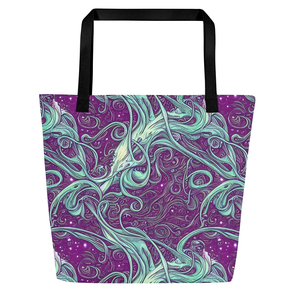 Temple Swirls on Large Tote Bag W/ Pocket — Front