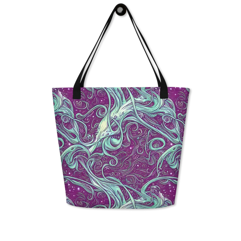 Temple Swirls on Large Tote Bag W/ Pocket — Front