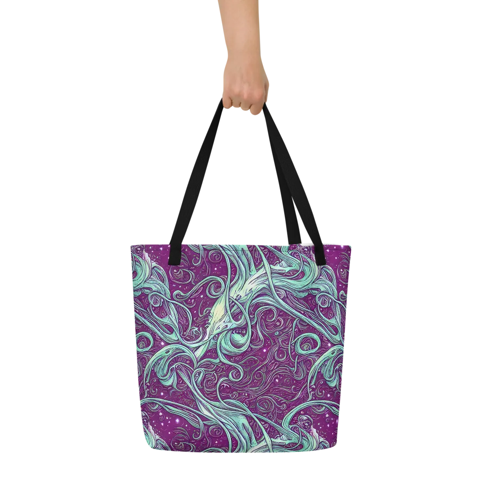 Temple Swirls on Large Tote Bag W/ Pocket — Front