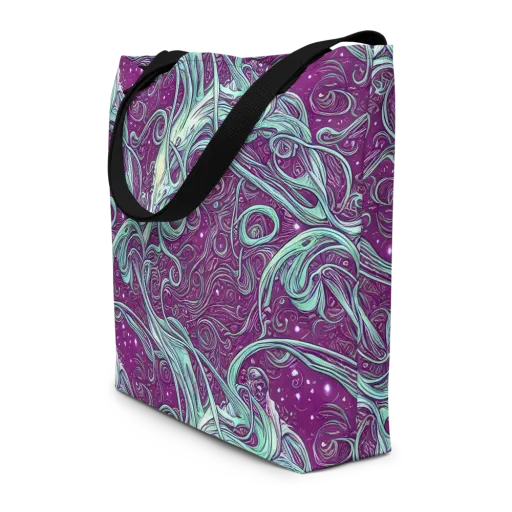 Temple Swirls on a Large Tote Bag W/ Pocket