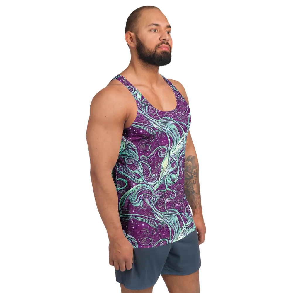 Temple Swirls on Men's Tank Top — Right Front