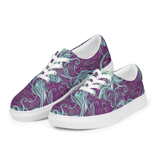 Temple Swirls on a Men's Lace-Up Canvas Shoes