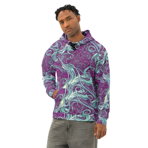 Temple Swirls on a Cotton Hoodie