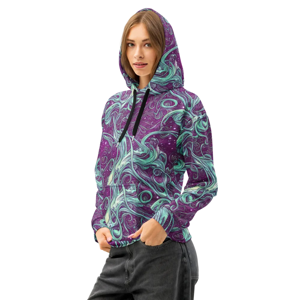 Temple Swirls on Cotton Hoodie — Left Front
