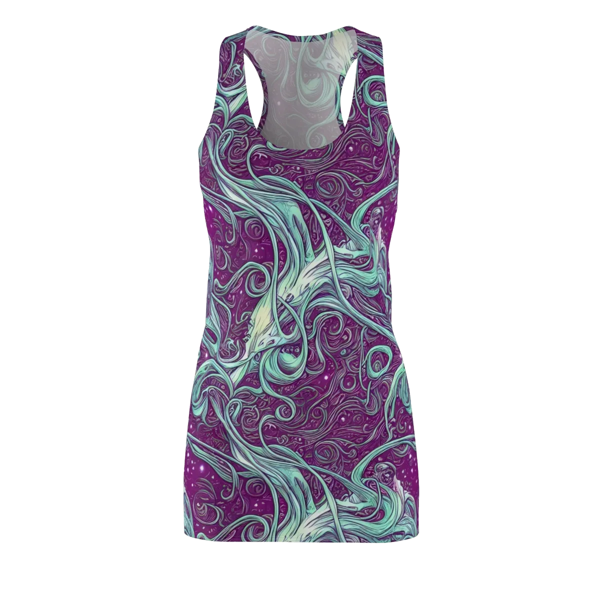 Temple Swirls on Racerback Dress — Front