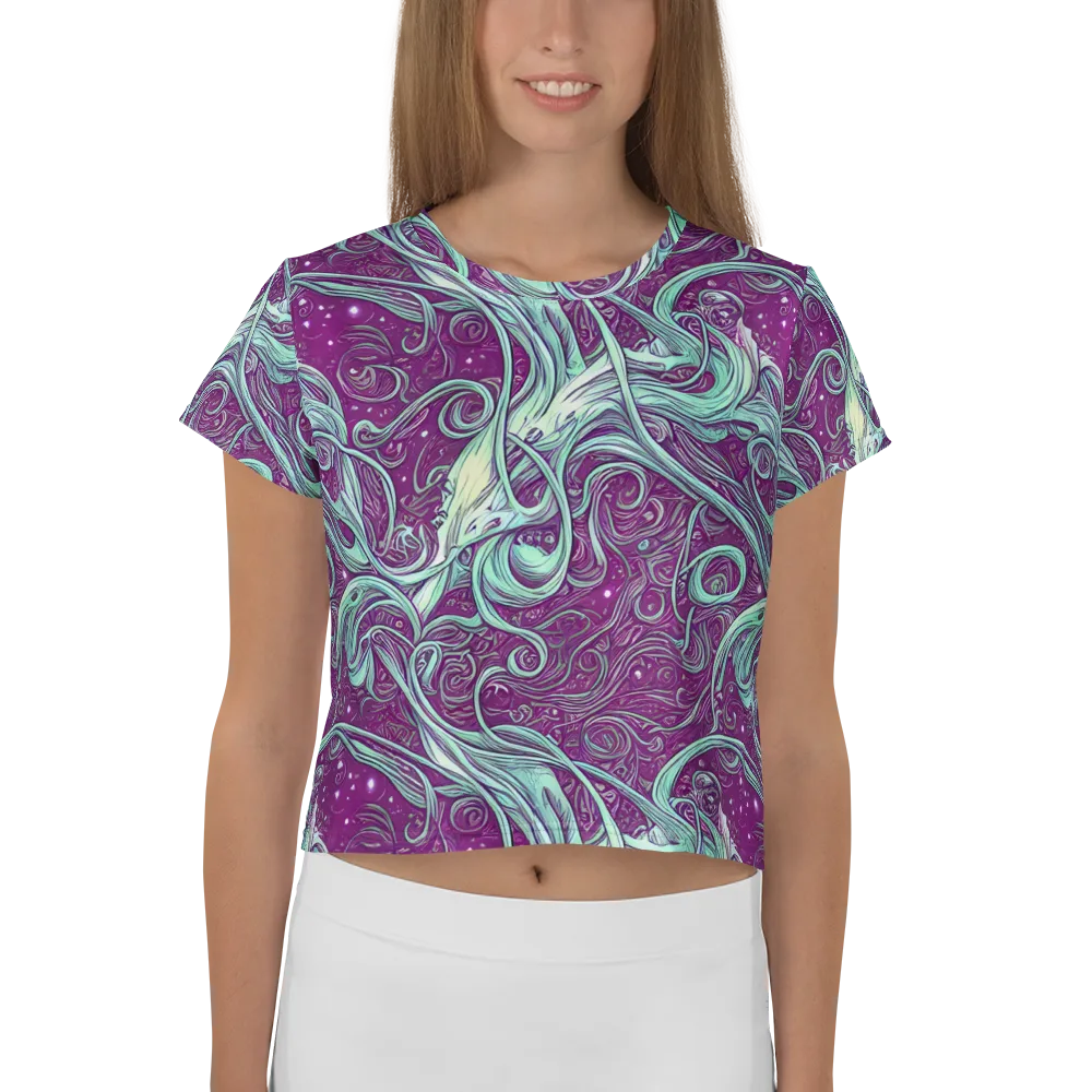 Temple Swirls on Crop Tee — Front