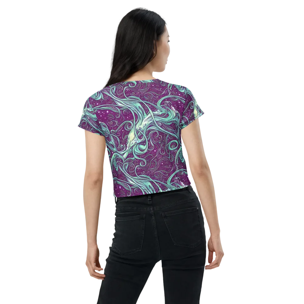 Temple Swirls on Crop Tee — Back