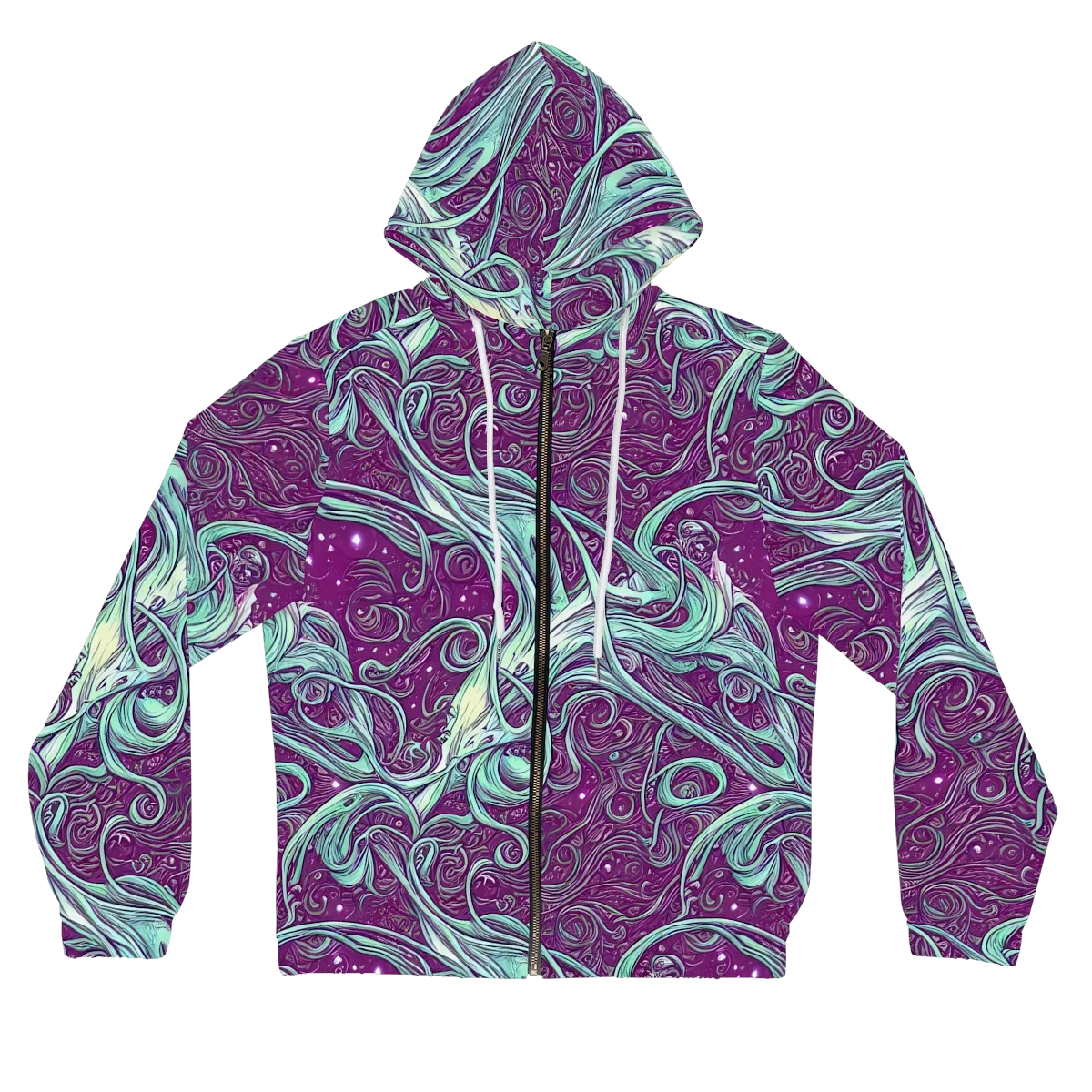 Temple Swirls on Women's Full-Zip Hoodie — Front