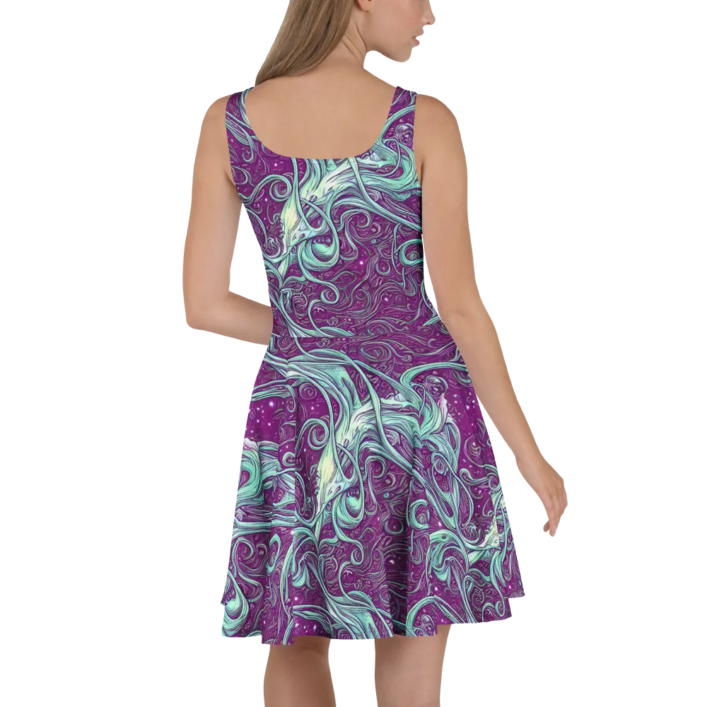 Temple Swirls on Skater Dress — Back