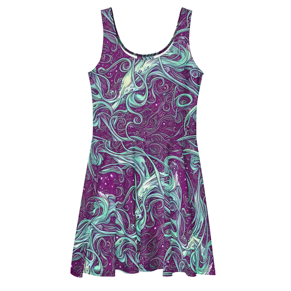 Temple Swirls on Skater Dress — Front