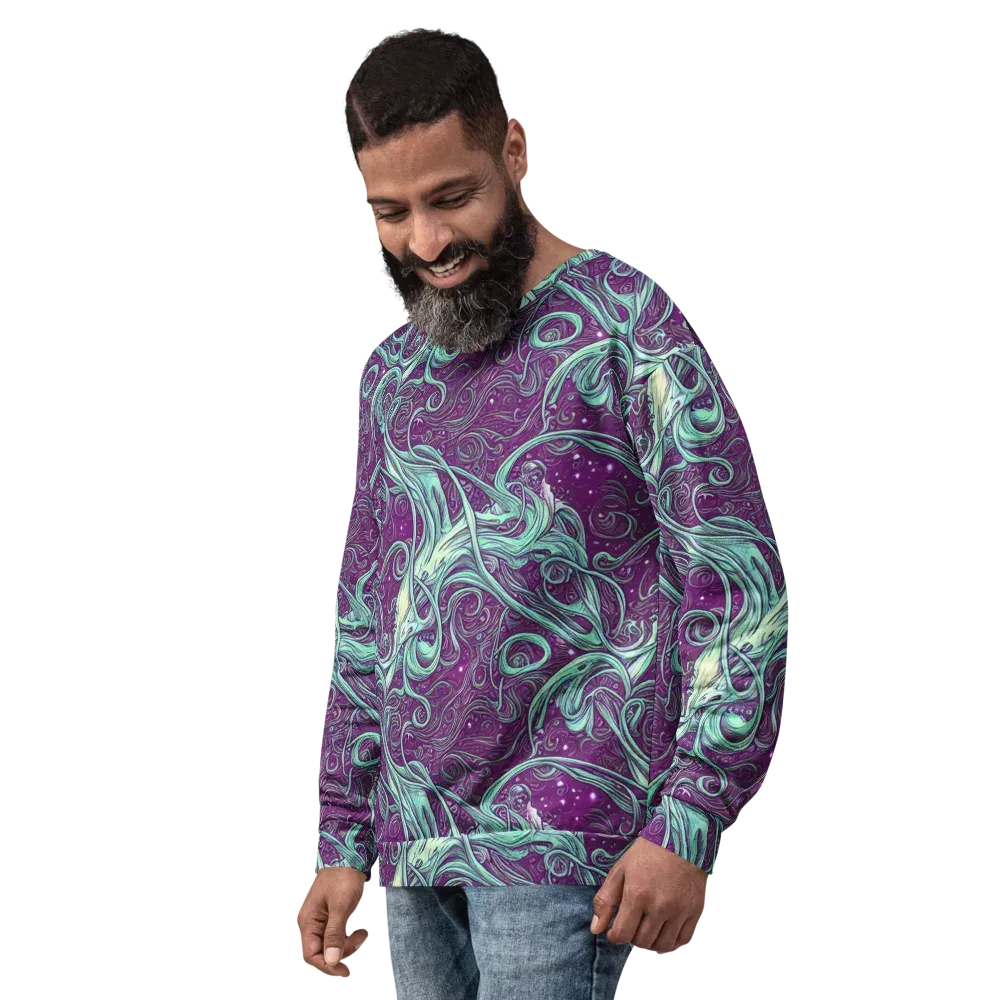 Temple Swirls on Sweatshirt — Left Front