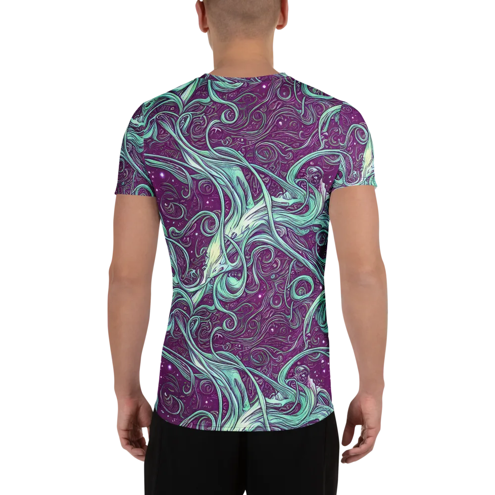 Temple Swirls on Men's Athletic T-Shirt — Back