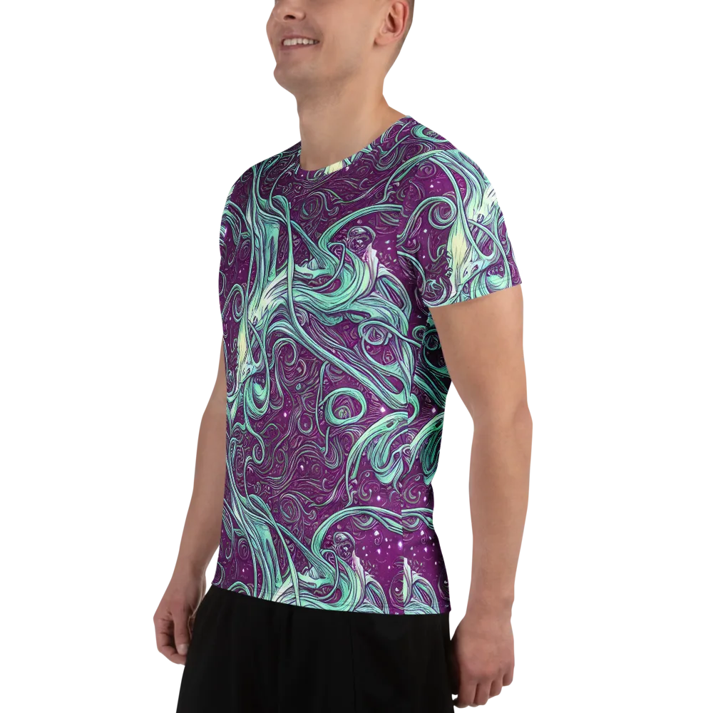 Temple Swirls on Men's Athletic T-Shirt — Left