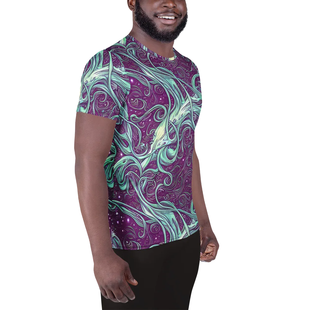 Temple Swirls on Men's Athletic T-Shirt — Right