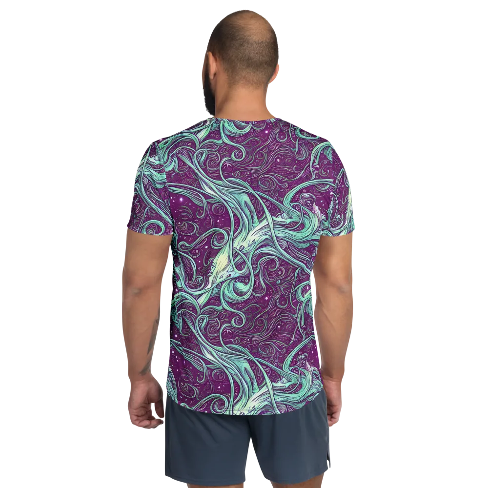 Temple Swirls on Men's Athletic T-Shirt — Back