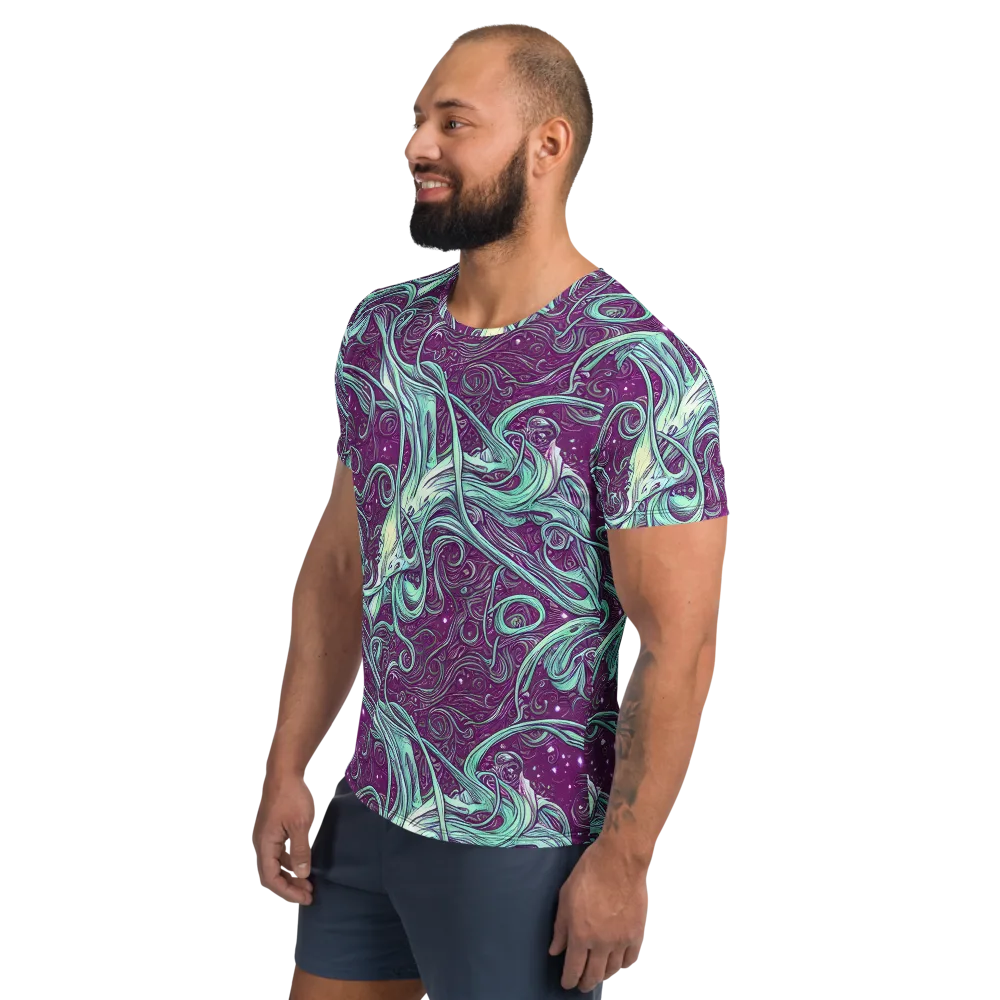 Temple Swirls on Men's Athletic T-Shirt — Left