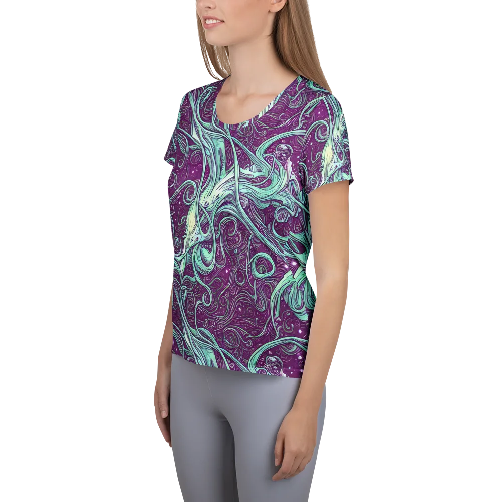 Temple Swirls on Women's Athletic T-Shirt — Left