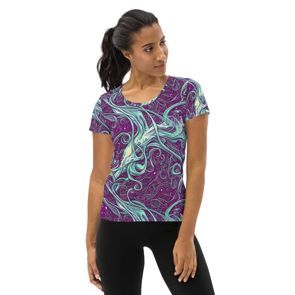 Temple Swirls on Women's Athletic T-Shirt — Front