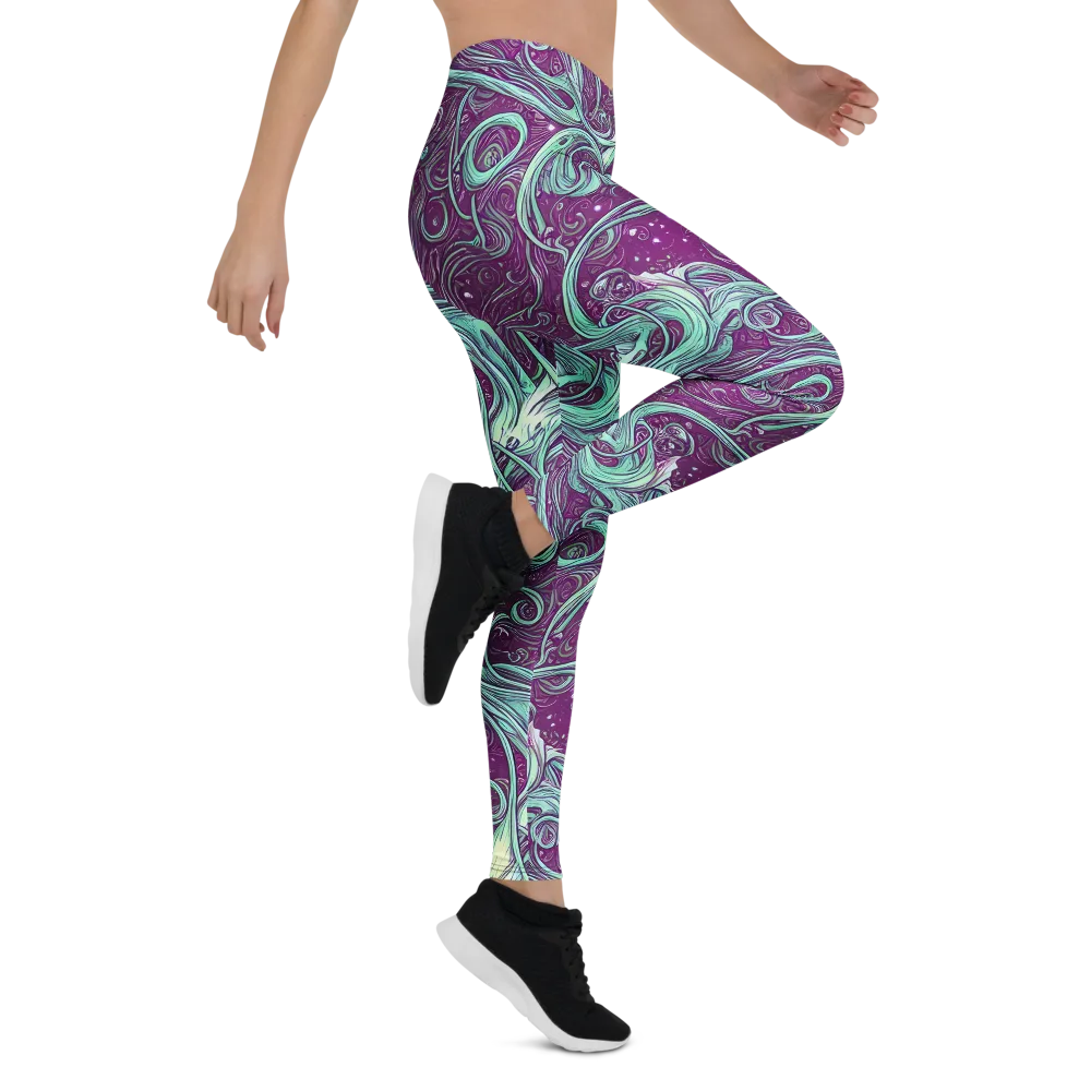 Temple Swirls on Leggings — Right