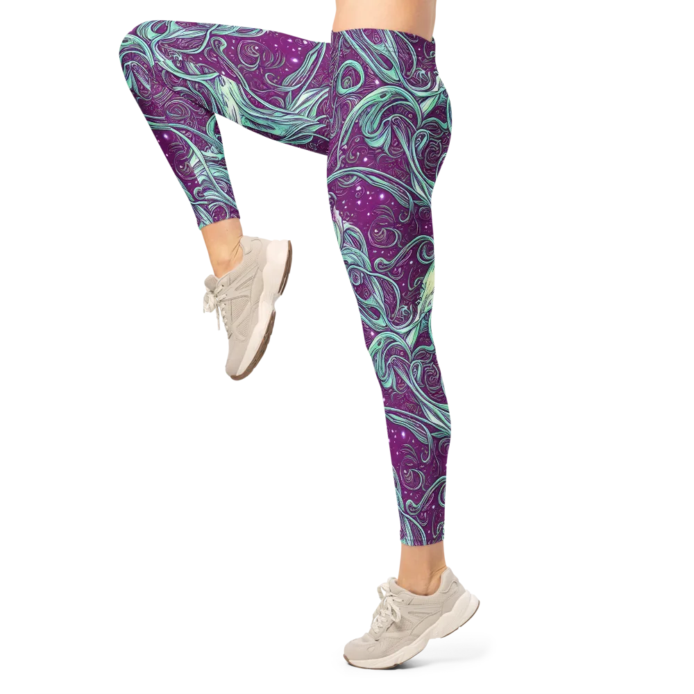 Temple Swirls on Leggings — Left