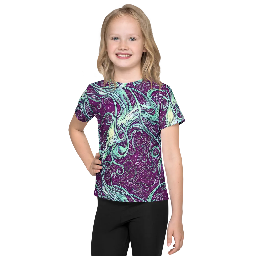 Temple Swirls on Kids Crew Neck T-Shirt — Front