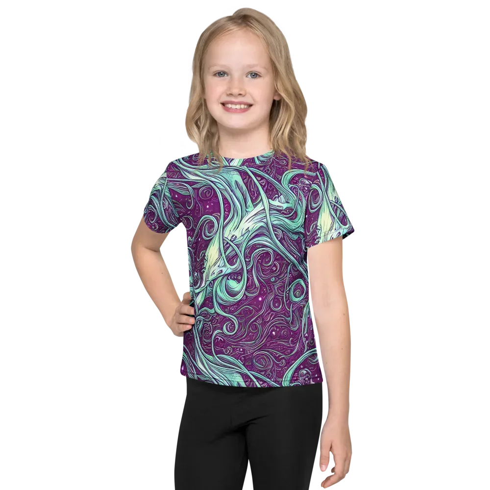 Temple Swirls on Kids Crew Neck T-Shirt — Front