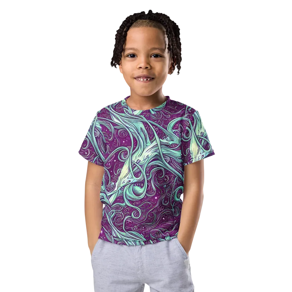 Temple Swirls on Kids Crew Neck T-Shirt — Front