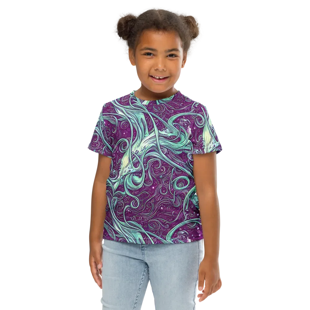 Temple Swirls on Kids Crew Neck T-Shirt — Front