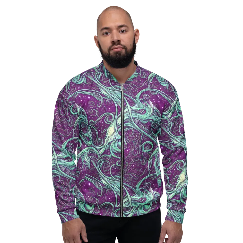 Temple Swirls on Bomber Jacket — Front