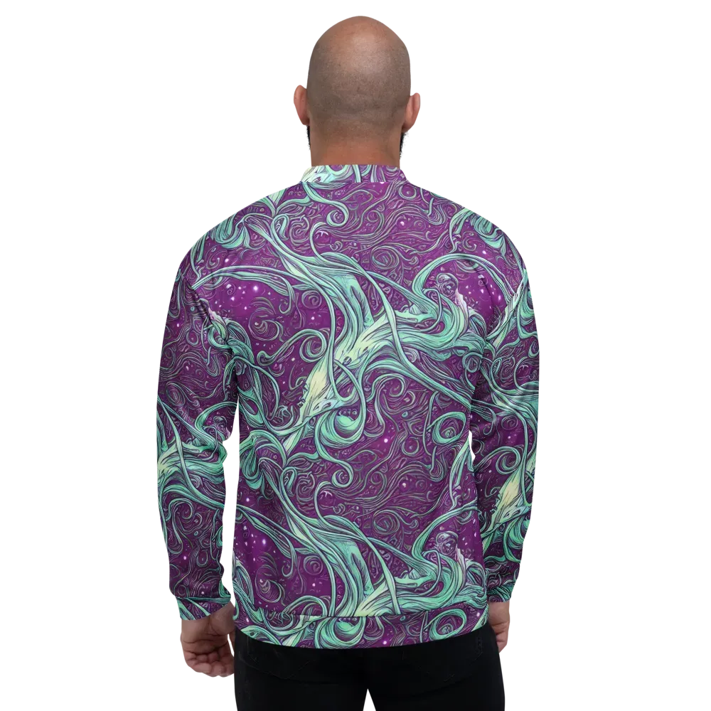 Temple Swirls on Bomber Jacket — Back