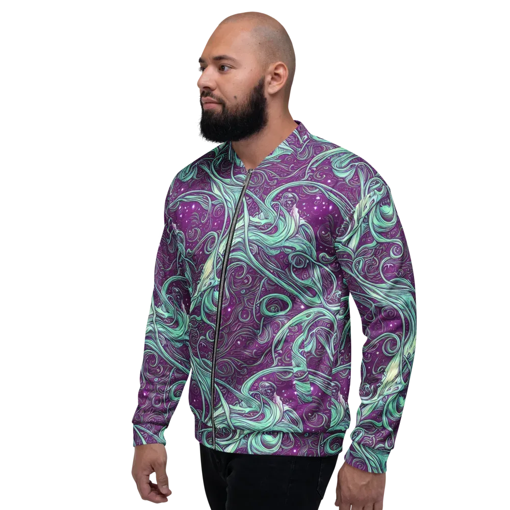 Temple Swirls on Bomber Jacket — Left