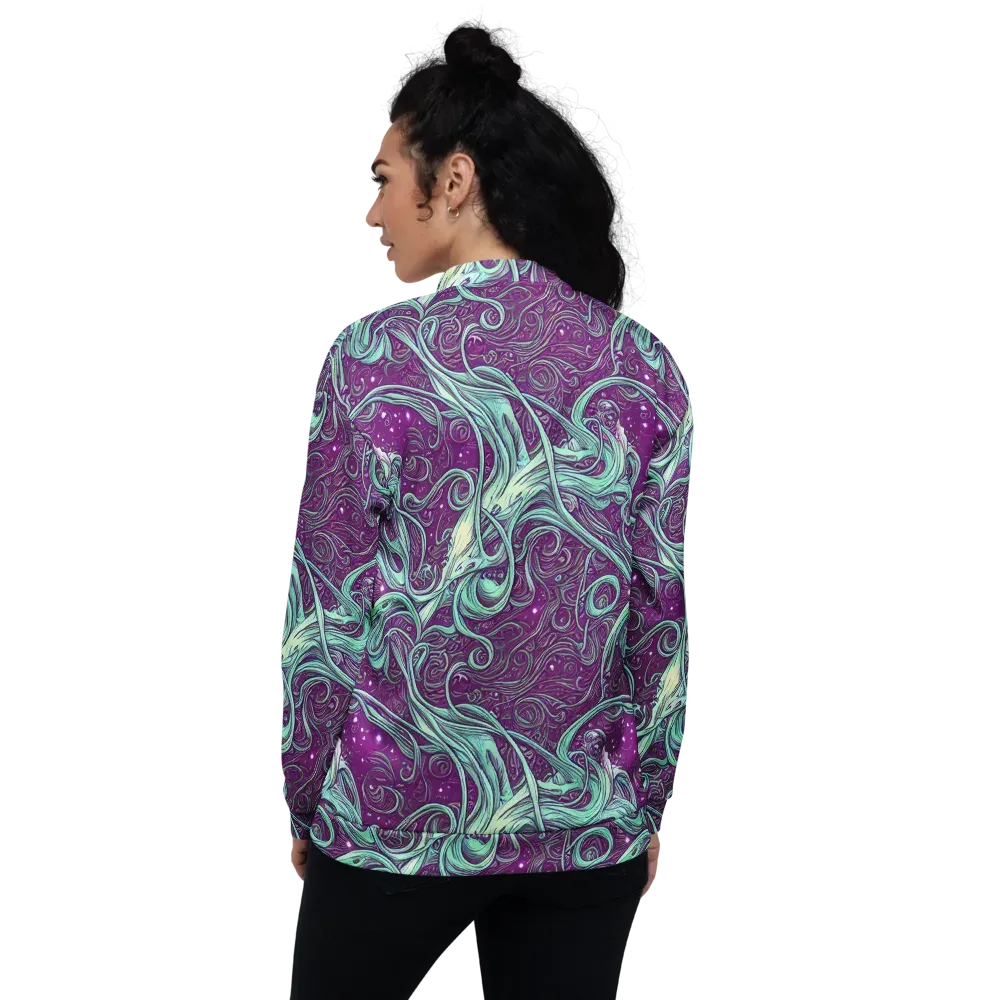 Temple Swirls on Bomber Jacket — Back