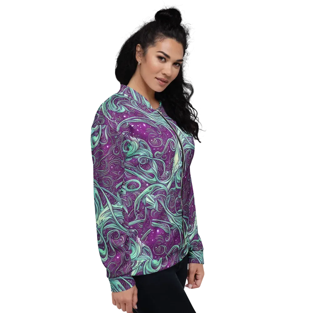 Temple Swirls on Bomber Jacket — Right