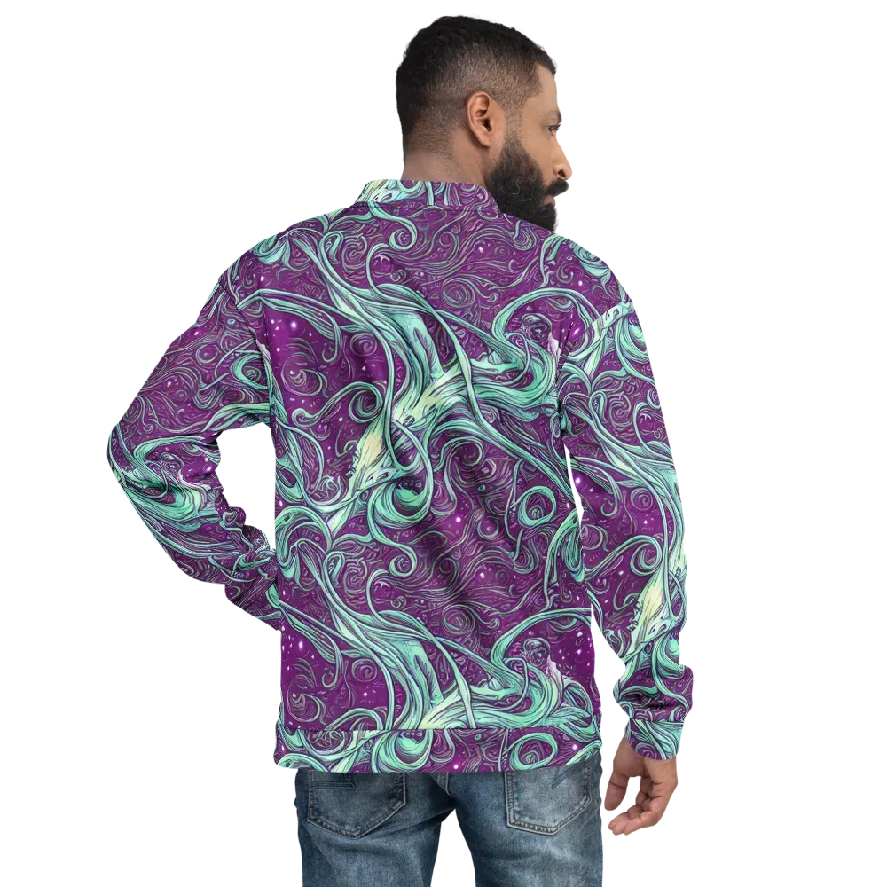 Temple Swirls on Bomber Jacket — Back