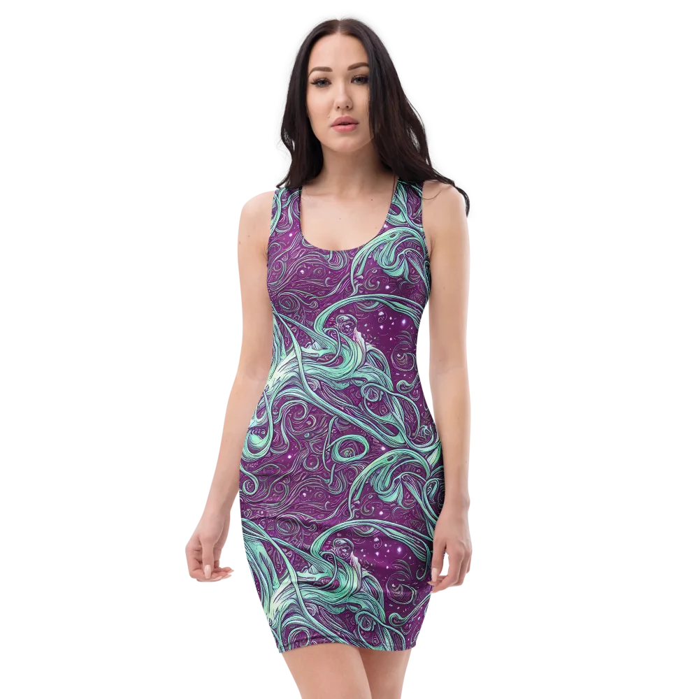 Temple Swirls on Bodycon Dress — Front