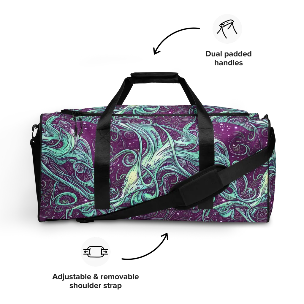 Temple Swirls on Duffle Bag — Front
