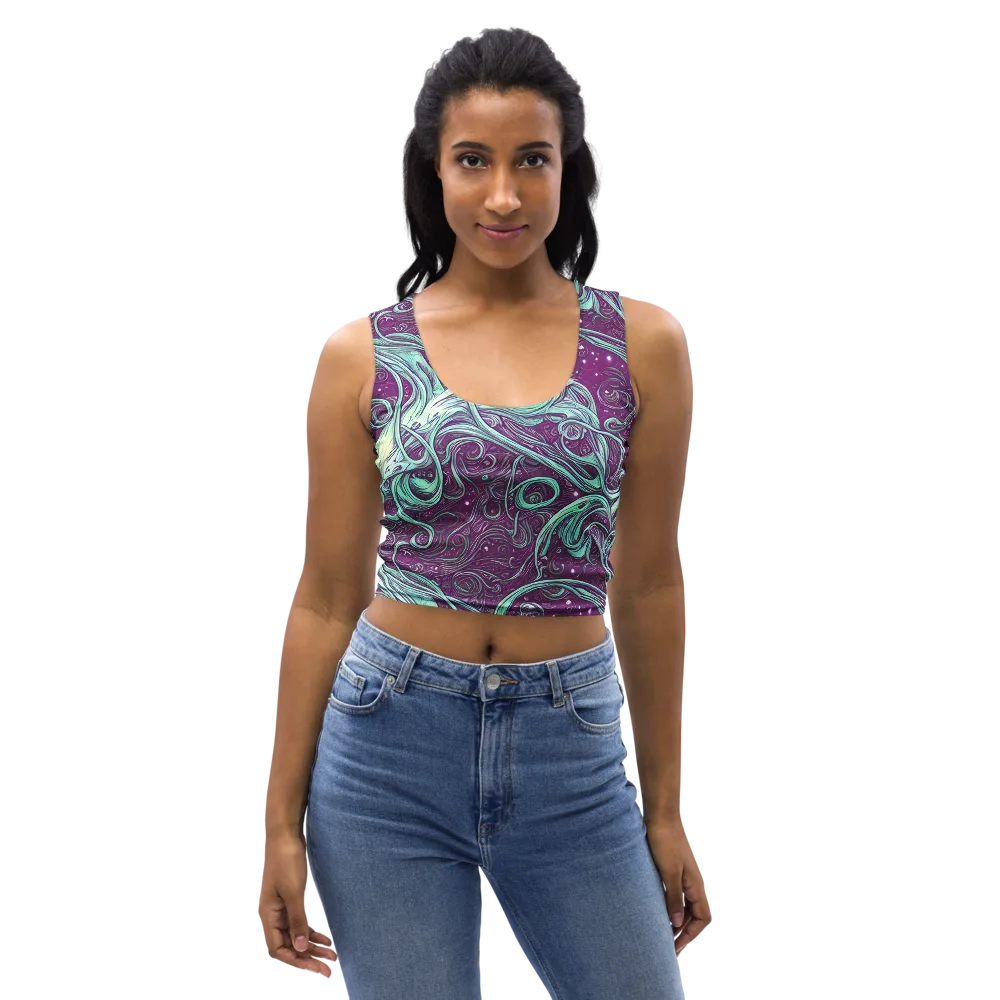 Temple Swirls on Crop Top — Front