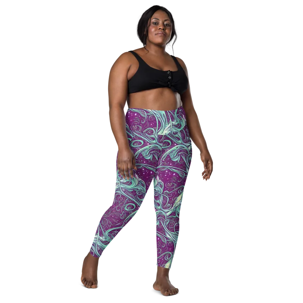 Temple Swirls on Leggings with Pockets — Front