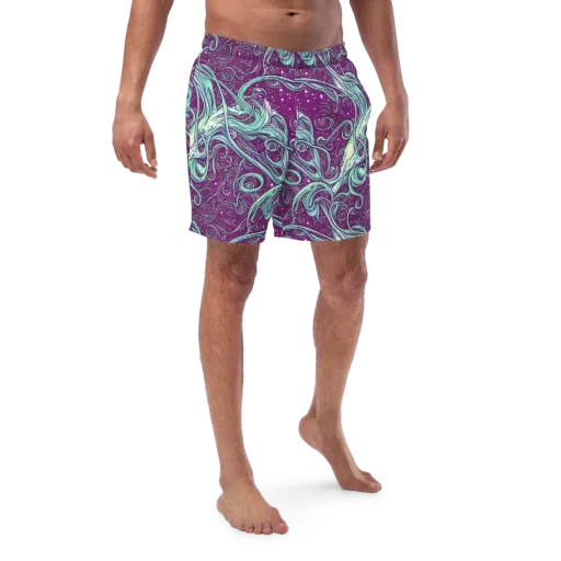 Temple Swirls on a Swim Trunks