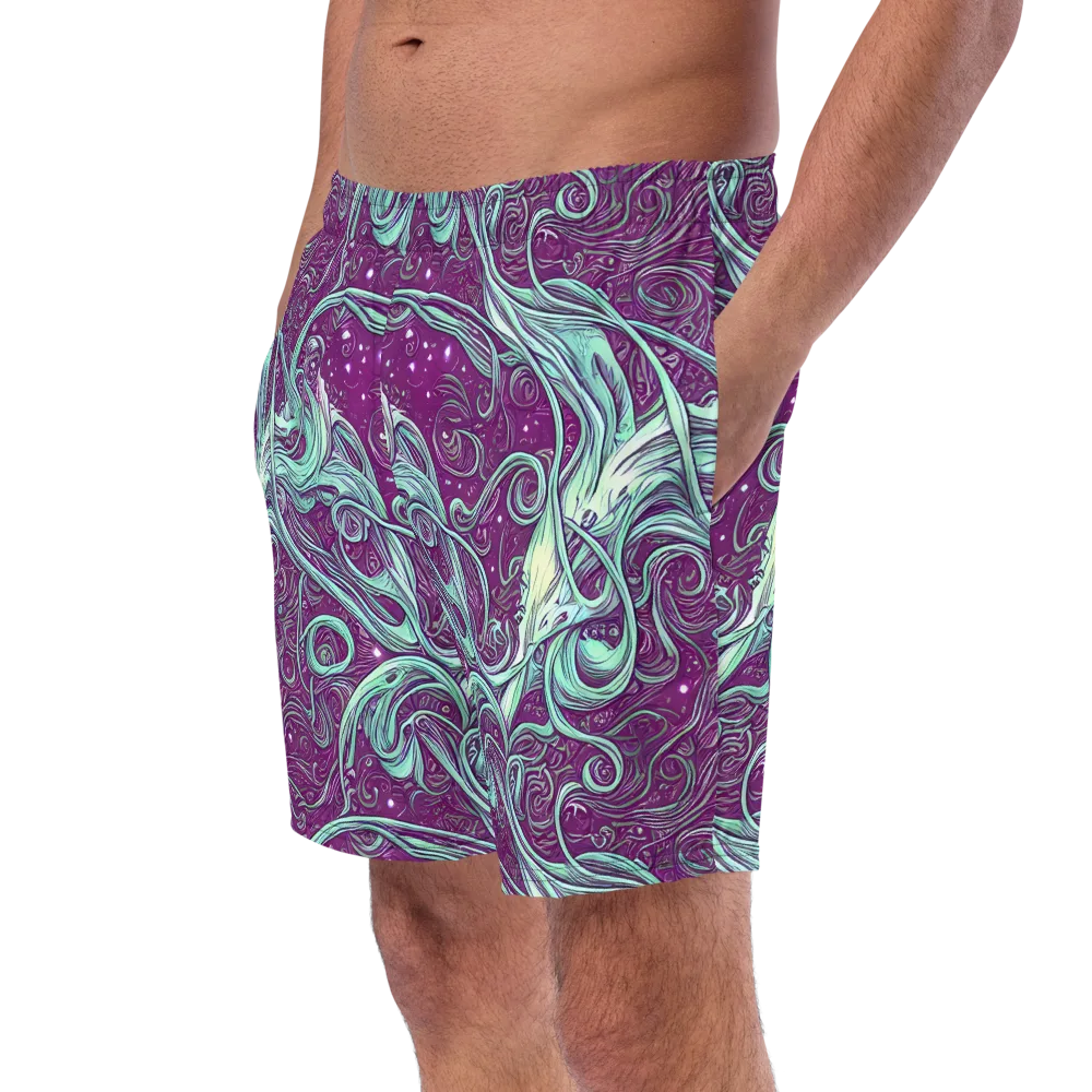 Temple Swirls on Swim Trunks — Left Front